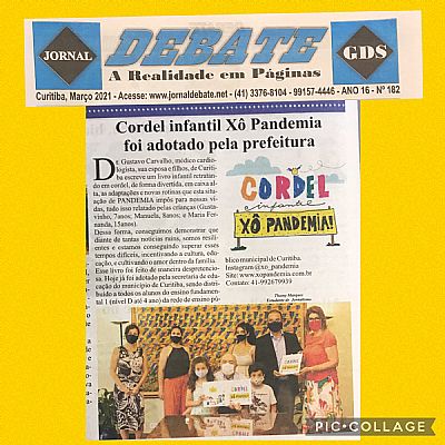 JORNAL DEBATE - CURITIBA - LIVRO CORDEL INFANTIL XÔ PANDEMIA
